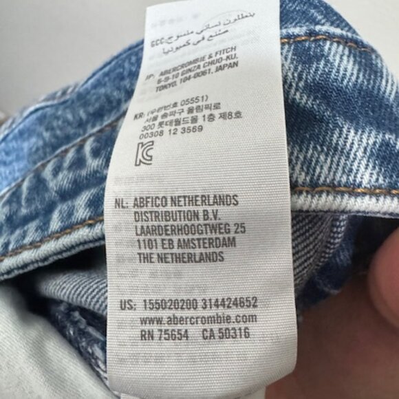Abercrombie & Fitch The Skinny High Rise Blue Jeans Distressed Ripped S  37/24S‎ - Picture 4 of 10
